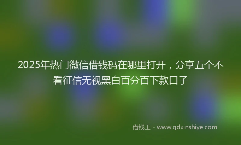 2025年热门微信借钱码在哪里打开，分享五个不看征信无视黑白百分百下款口子