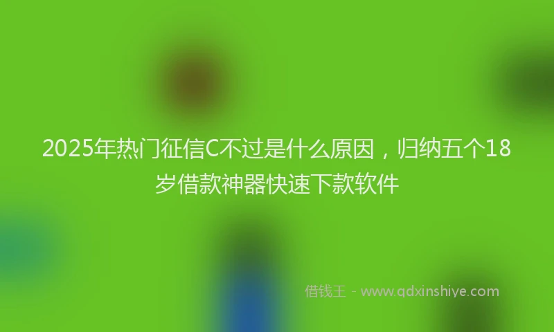 2025年热门征信C不过是什么原因,归纳五个18岁借款神器快速下款软件