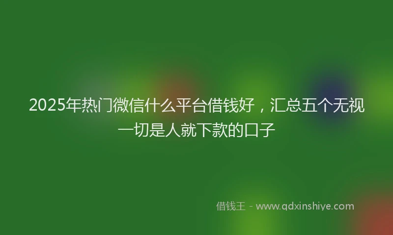 2025年热门微信什么平台借钱好，汇总五个无视一切是人就下款的口子