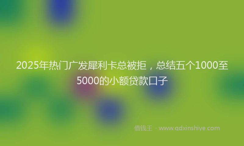 2025年热门广发犀利卡总被拒,总结五个1000至5000的小额贷款口子