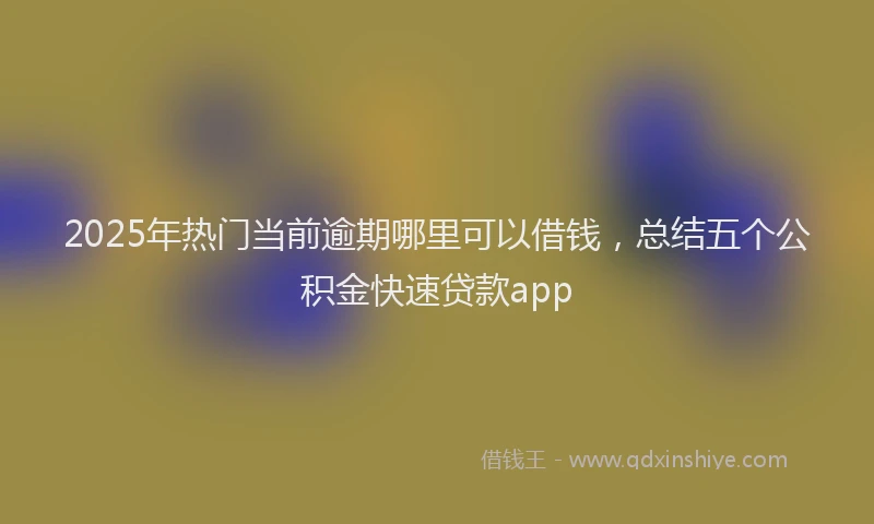 2025年热门当前逾期哪里可以借钱，总结五个公积金快速贷款app