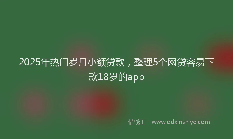 2025年热门岁月小额贷款，整理5个网贷容易下款18岁的app