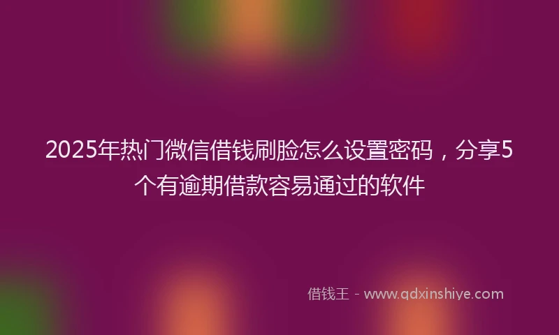 2025年热门微信借钱刷脸怎么设置密码，分享5个有逾期借款容易通过的软件