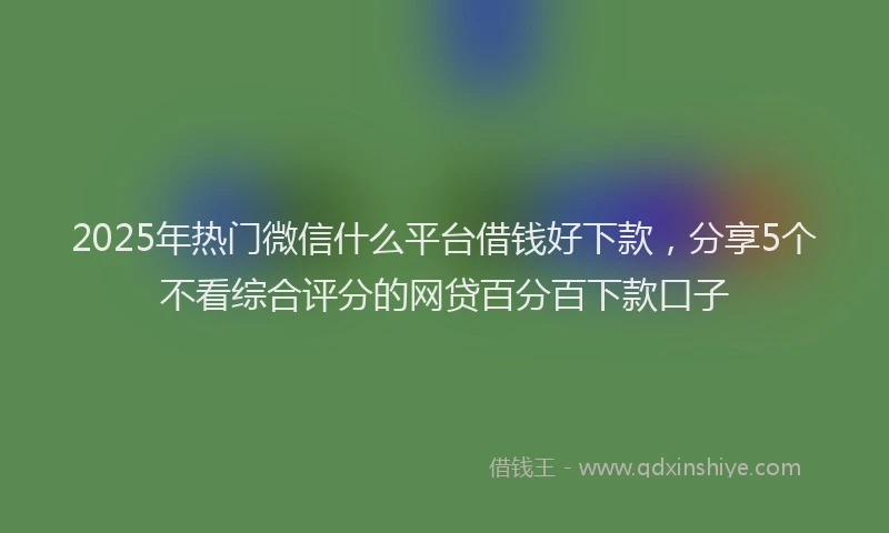 2025年热门微信什么平台借钱好下款，分享5个不看综合评分的网贷百分百下款口子