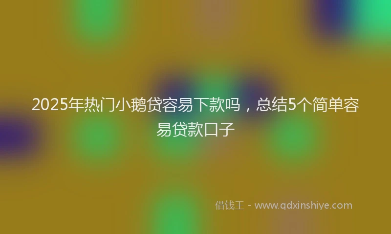 2025年热门小鹅贷容易下款吗，总结5个简单容易贷款口子