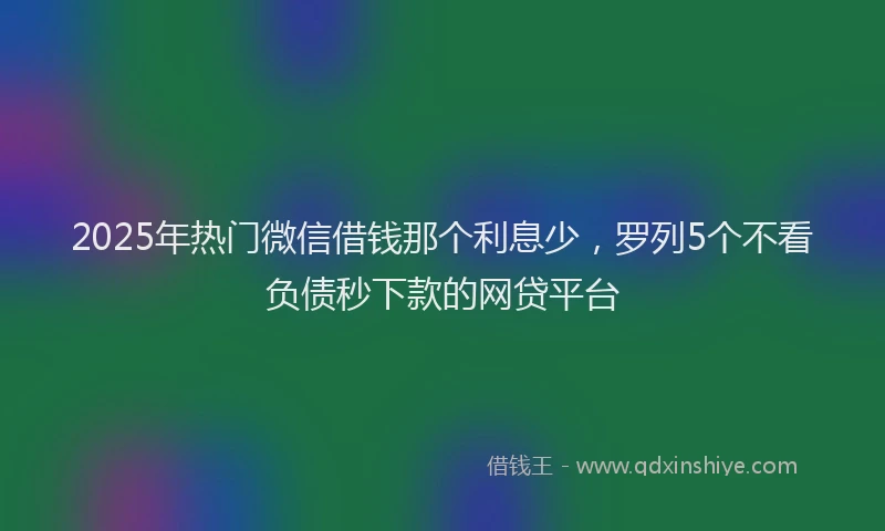 2025年热门微信借钱那个利息少，罗列5个不看负债秒下款的网贷平台