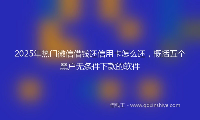 2025年热门微信借钱还信用卡怎么还，概括五个黑户无条件下款的软件