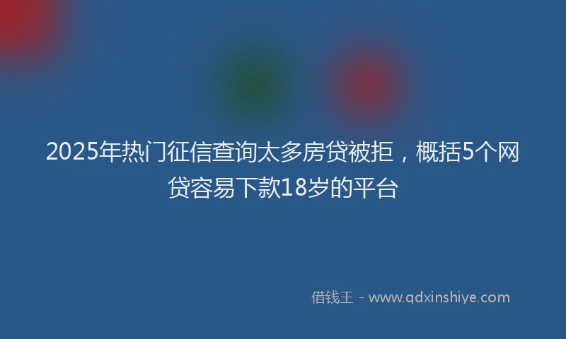 2025年热门征信查询太多房贷被拒，概括5个网贷容易下款18岁的平台