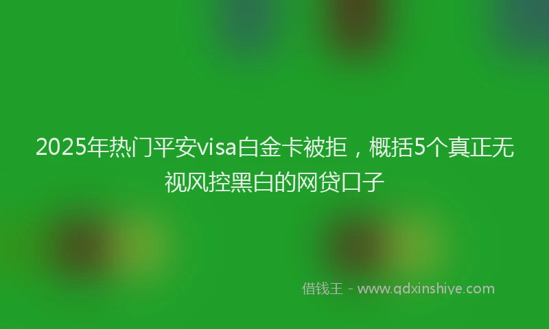 2025年热门平安visa白金卡被拒，概括5个真正无视风控黑白的网贷口子