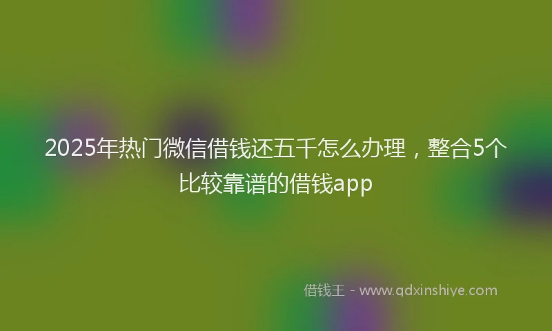 2025年热门微信借钱还五千怎么办理，整合5个比较靠谱的借钱app