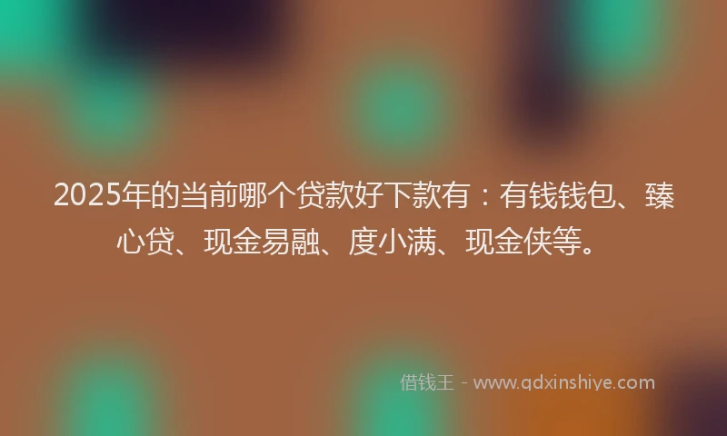 2025年的当前哪个贷款好下款有：有钱钱包、臻心贷、现金易融、度小满、现金侠等。