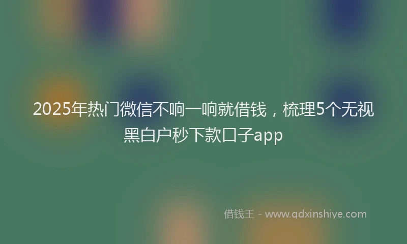 2025年热门微信不响一响就借钱，梳理5个无视黑白户秒下款口子app