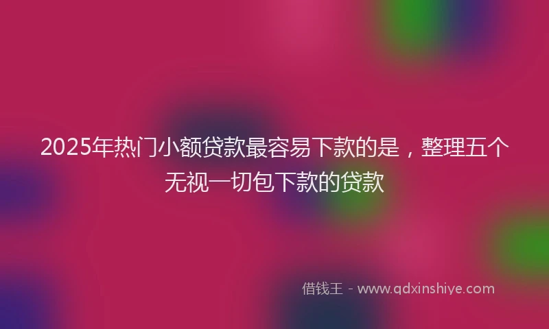 2025年热门小额贷款最容易下款的是，整理五个无视一切包下款的贷款