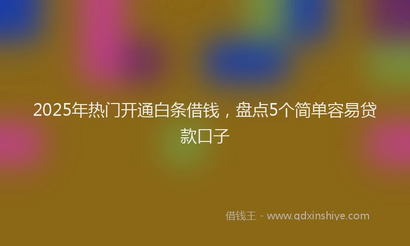 2025年热门开通白条借钱,盘点5个简单容易贷款口子