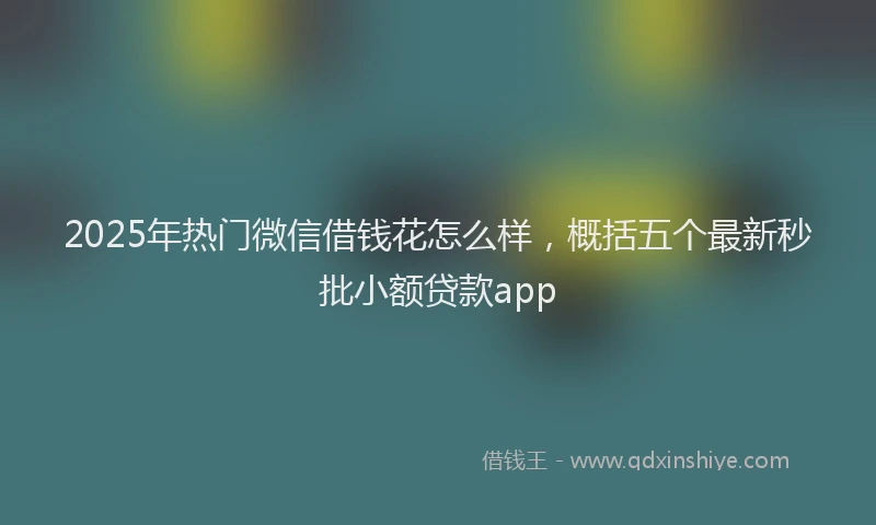 2025年热门微信借钱花怎么样，概括五个最新秒批小额贷款app