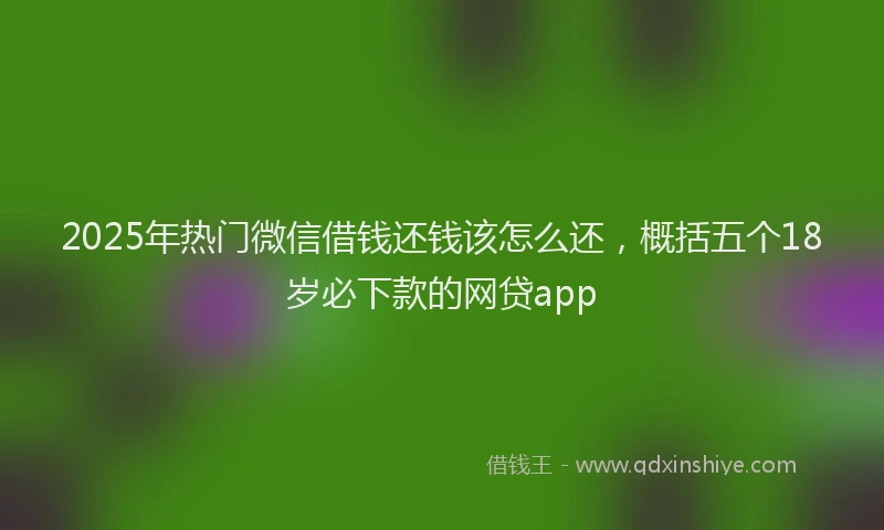 2025年热门微信借钱还钱该怎么还，概括五个18岁必下款的网贷app