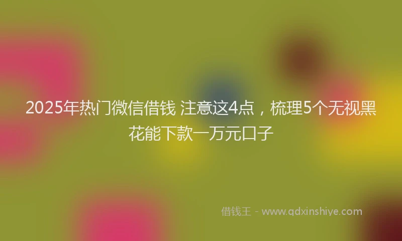2025年热门微信借钱 注意这4点，梳理5个无视黑花能下款一万元口子