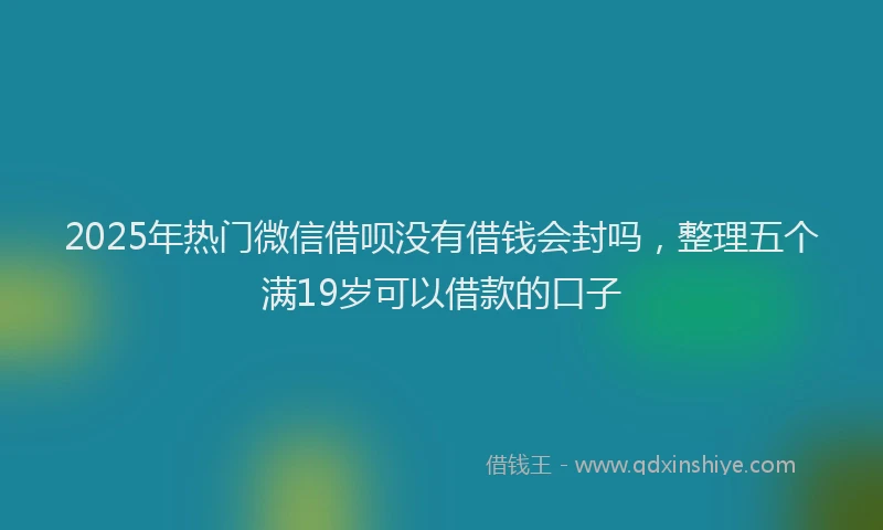 2025年热门微信借呗没有借钱会封吗，整理五个满19岁可以借款的口子