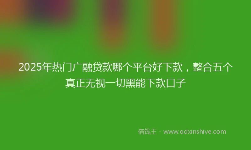 2025年热门广融贷款哪个平台好下款，整合五个真正无视一切黑能下款口子