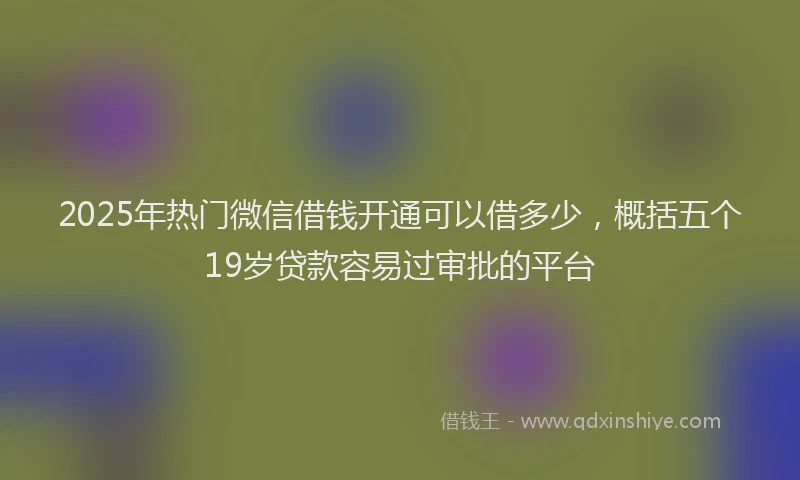 2025年热门微信借钱开通可以借多少，概括五个19岁贷款容易过审批的平台