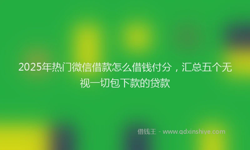 2025年热门微信借款怎么借钱付分，汇总五个无视一切包下款的贷款