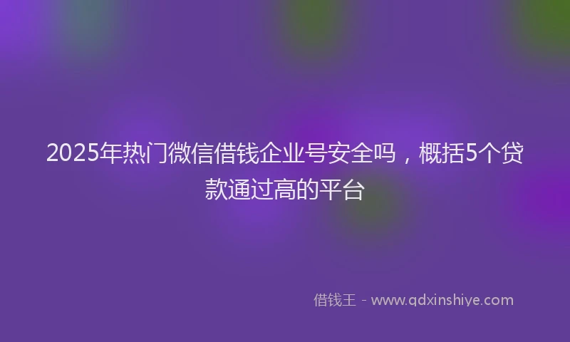 2025年热门微信借钱企业号安全吗，概括5个贷款通过高的平台