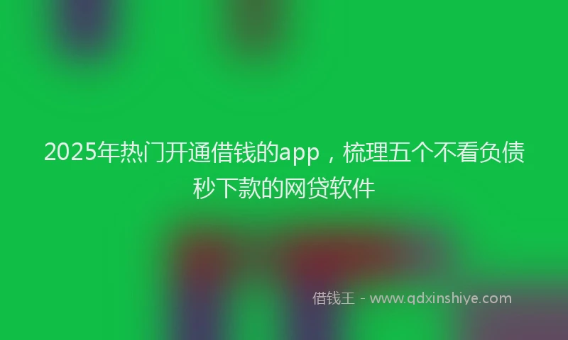 2025年热门开通借钱的app，梳理五个不看负债秒下款的网贷软件