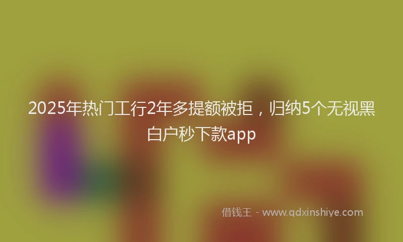 2025年热门工行2年多提额被拒，归纳5个无视黑白户秒下款app
