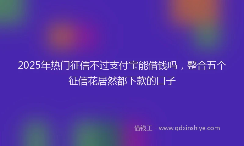 2025年热门征信不过支付宝能借钱吗，整合五个征信花居然都下款的口子