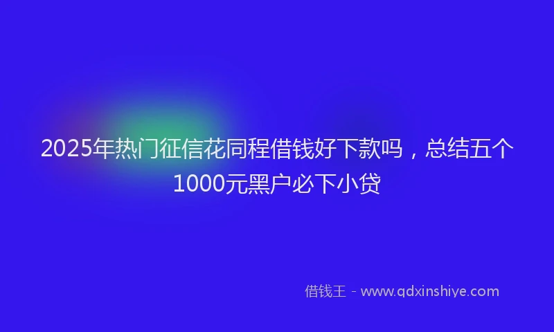 2025年热门征信花同程借钱好下款吗，总结五个1000元黑户必下小贷