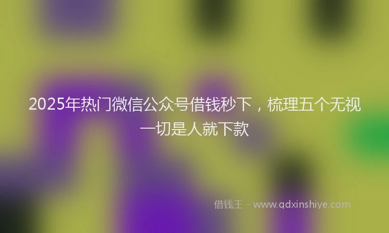 2025年热门微信公众号借钱秒下，梳理五个无视一切是人就下款