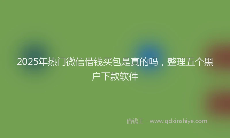 2025年热门微信借钱买包是真的吗，整理五个黑户下款软件
