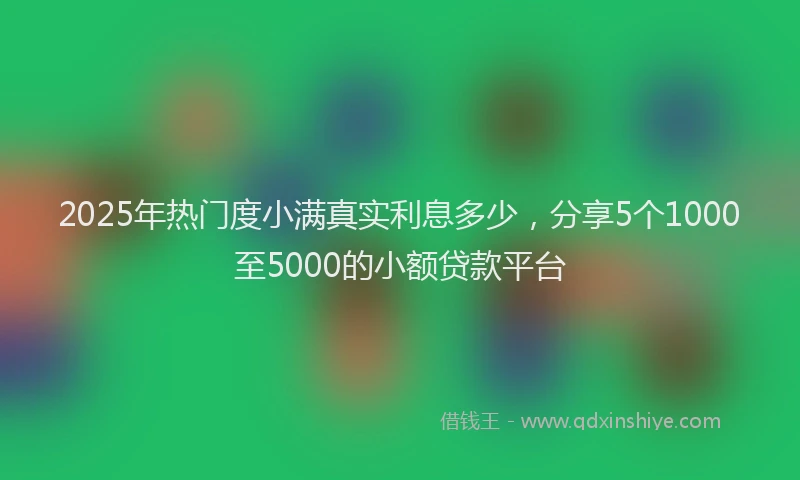 2025年热门度小满真实利息多少，分享5个1000至5000的小额贷款平台
