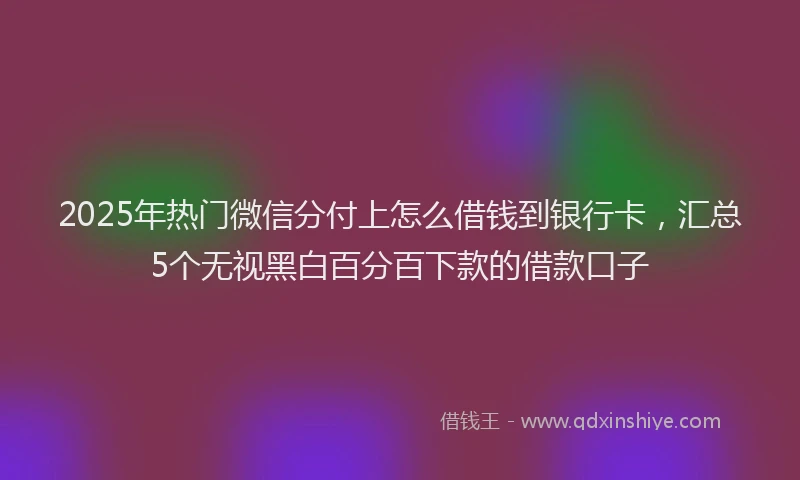 2025年热门微信分付上怎么借钱到银行卡，汇总5个无视黑白百分百下款的借款口子