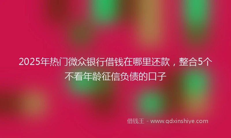 2025年热门微众银行借钱在哪里还款，整合5个不看年龄征信负债的口子
