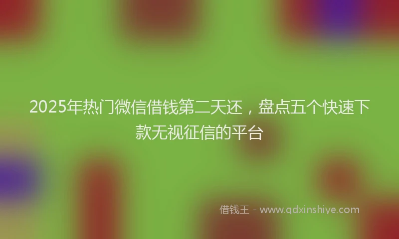 2025年热门微信借钱第二天还，盘点五个快速下款无视征信的平台