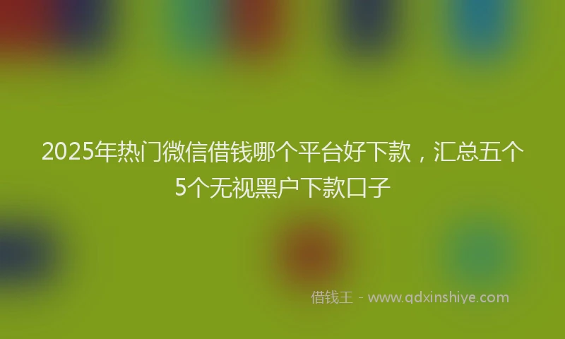 2025年热门微信借钱哪个平台好下款，汇总五个5个无视黑户下款口子