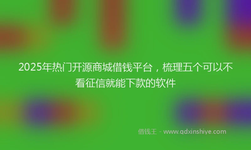 2025年热门开源商城借钱平台，梳理五个可以不看征信就能下款的软件