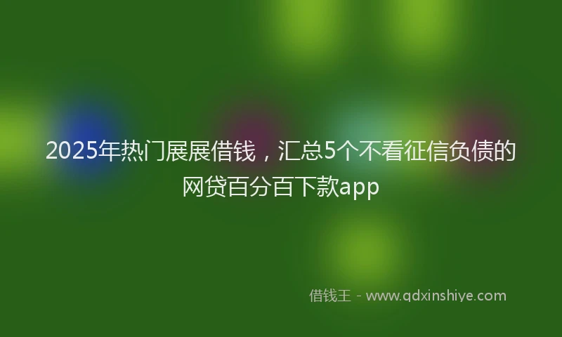 2025年热门展展借钱,汇总5个不看征信负债的网贷百分百下款app