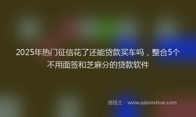 2025年热门征信花了还能贷款买车吗，整合5个不用面签和芝麻分的贷款软件