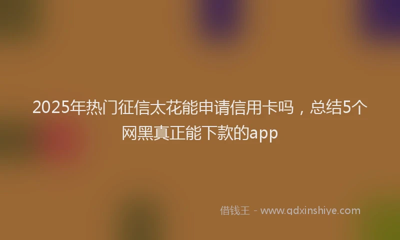 2025年热门征信太花能申请信用卡吗，总结5个网黑真正能下款的app