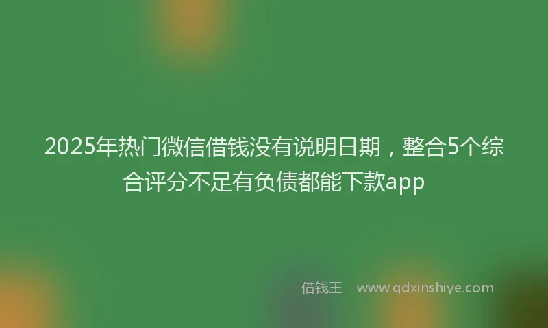2025年热门微信借钱没有说明日期，整合5个综合评分不足有负债都能下款app