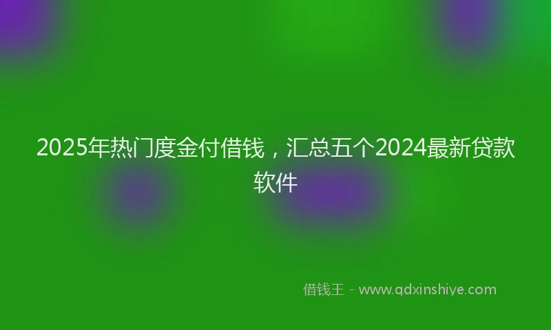 2025年热门度金付借钱，汇总五个2024最新贷款软件