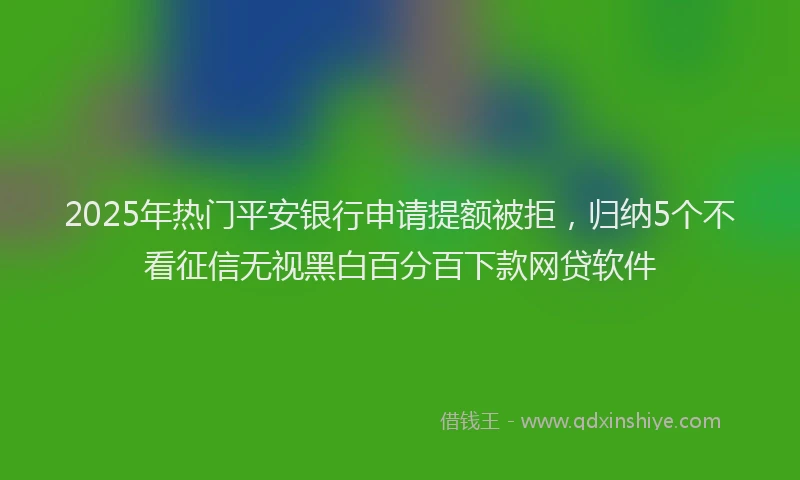 2025年热门平安银行申请提额被拒，归纳5个不看征信无视黑白百分百下款网贷软件