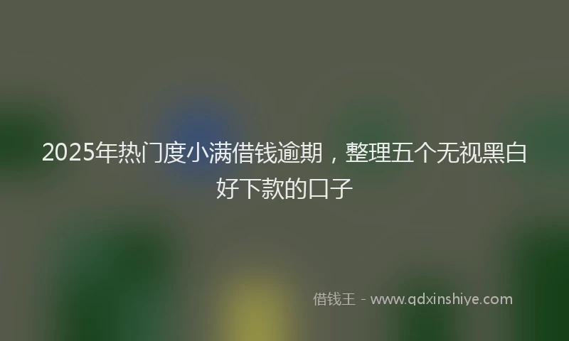 2025年热门度小满借钱逾期，整理五个无视黑白好下款的口子