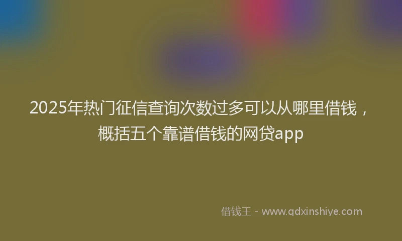 2025年热门征信查询次数过多可以从哪里借钱，概括五个靠谱借钱的网贷app