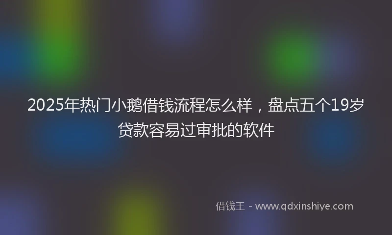 2025年热门小鹅借钱流程怎么样，盘点五个19岁贷款容易过审批的软件