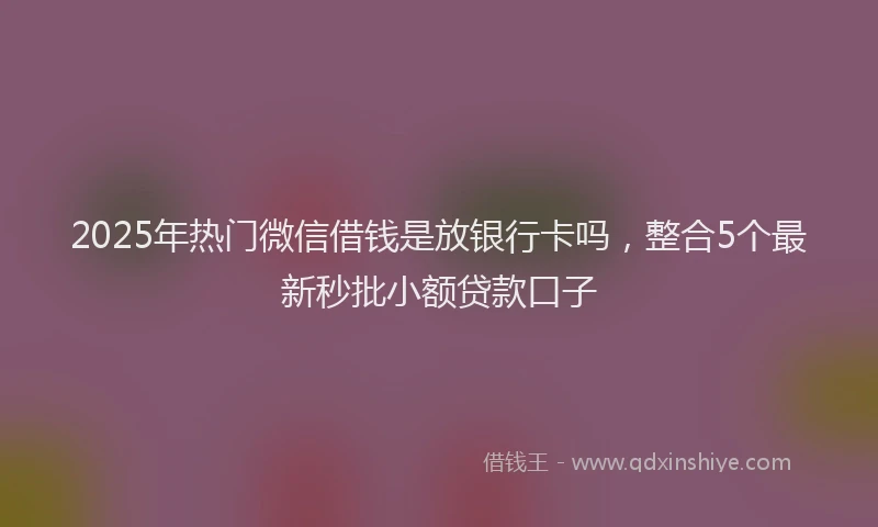 2025年热门微信借钱是放银行卡吗，整合5个最新秒批小额贷款口子