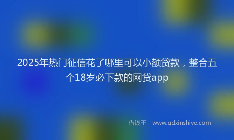 2025年热门征信花了哪里可以小额贷款，整合五个18岁必下款的网贷app