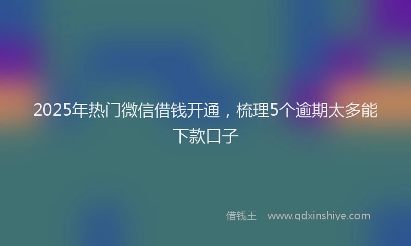 2025年热门微信借钱开通,梳理5个逾期太多能下款口子